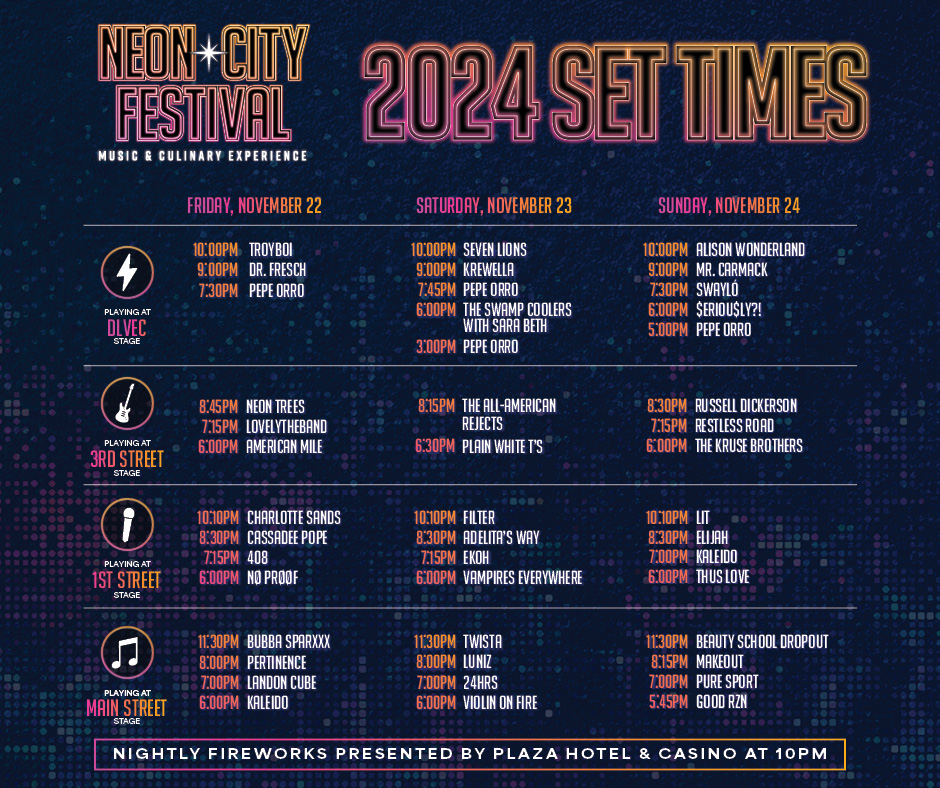 Neon City Festival Set Times